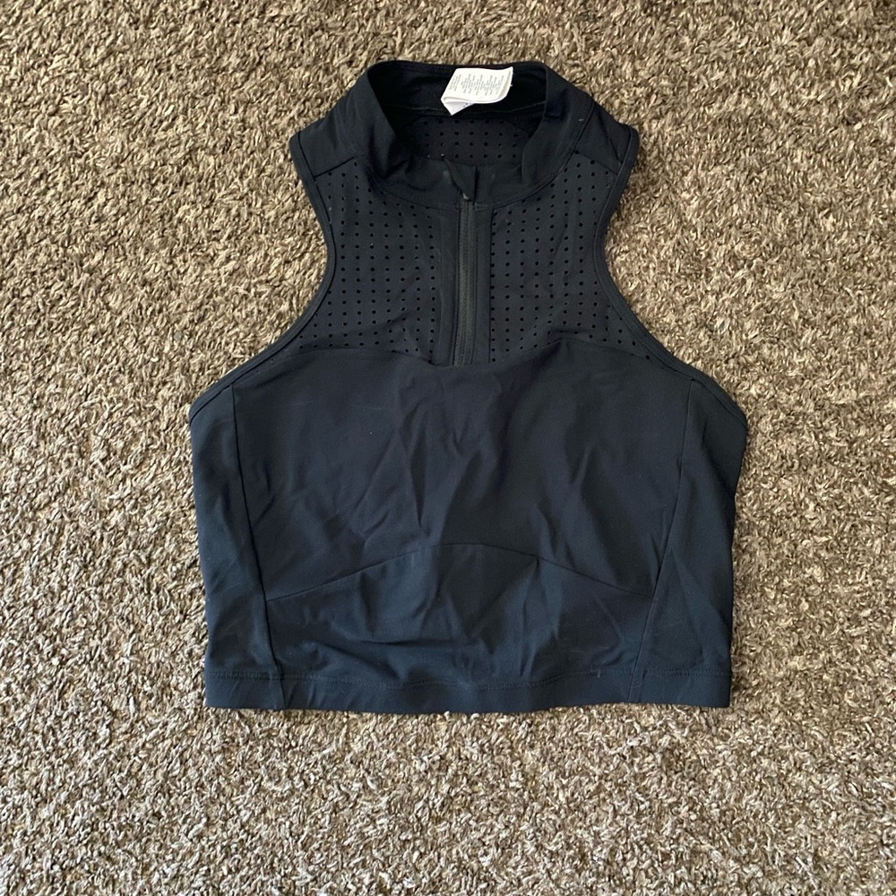 lululemon athletica Black Zip-Up Crop Top